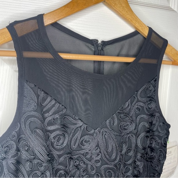Andrew Mark Mark New York Women’s Sample Sz. 4 Soutache Sheer Black Shift Dress - Picture 3 of 9